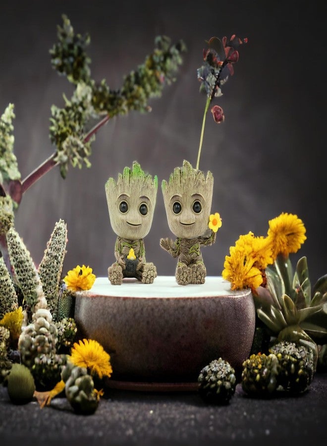 ZEshops Mini Tree Men Figurine Miniature Model Home Accessories Decompression Artefact 2PCs Bundle Set - Image 4